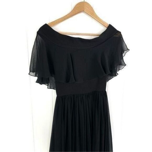 Dress the Population Bridal 'VIOLET' OFF THE SHOULDER CHIFFON GOWN DRESS XS - Picture 4 of 12